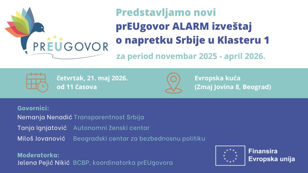 Predstavljanje prEUgovor Alarm izveštaja o stanju vladavine prava u Srbiji